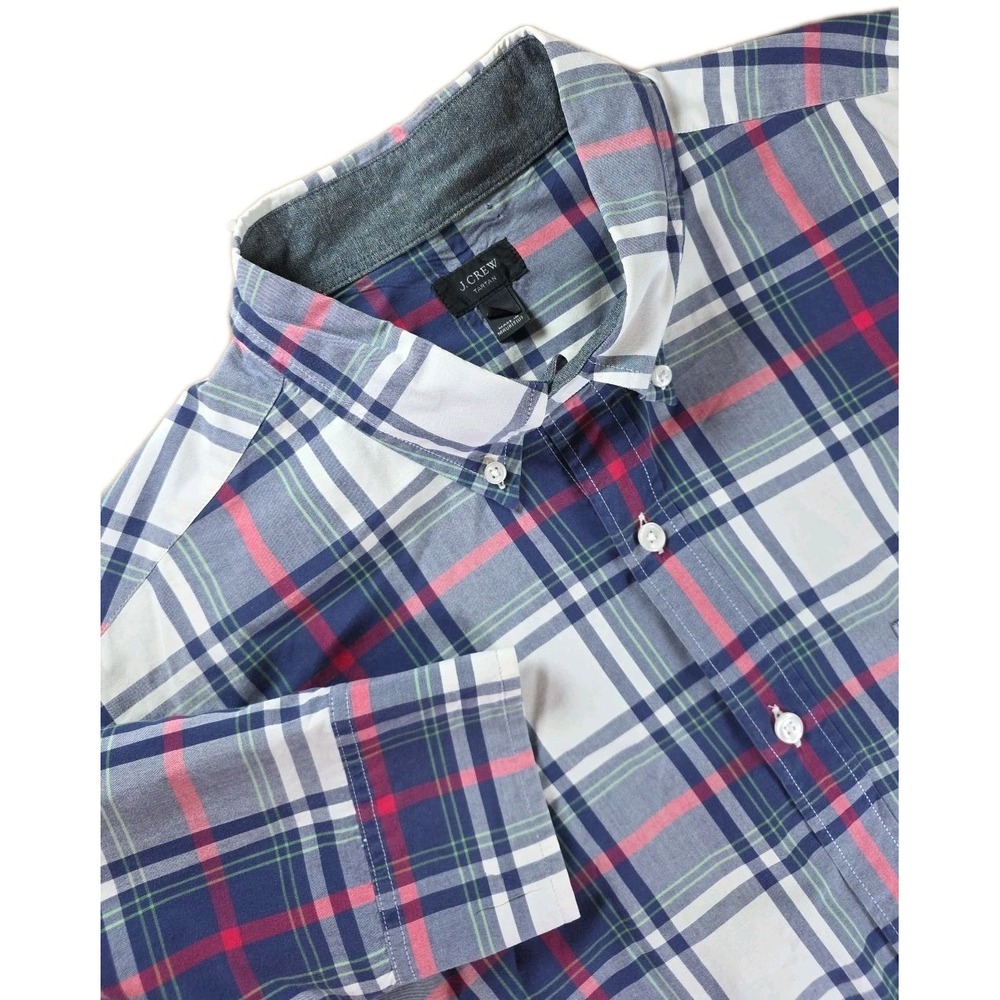 J Crew Shirt Mens Large MULTICOLOR Tartan‎ Plaid Cotton Outdoor Button Up